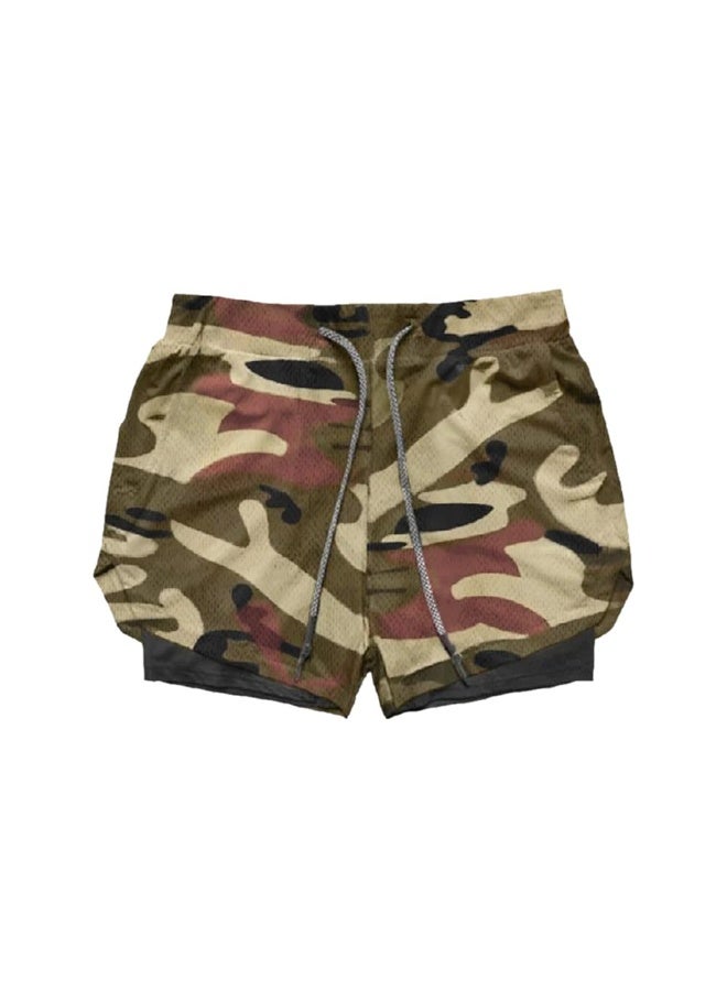 ناكسوس شورتات رياضية للرجال، شورتات رياضية للجري للرجال، شورتات رياضية برباط للرجال، شورتات رياضية فضفاضة بطبقتين وأربعة جيوب - Image 1